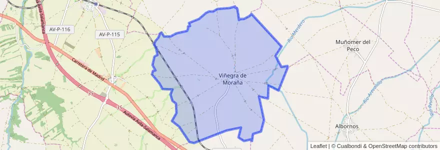 Mapa de ubicacion de Viñegra de Moraña.