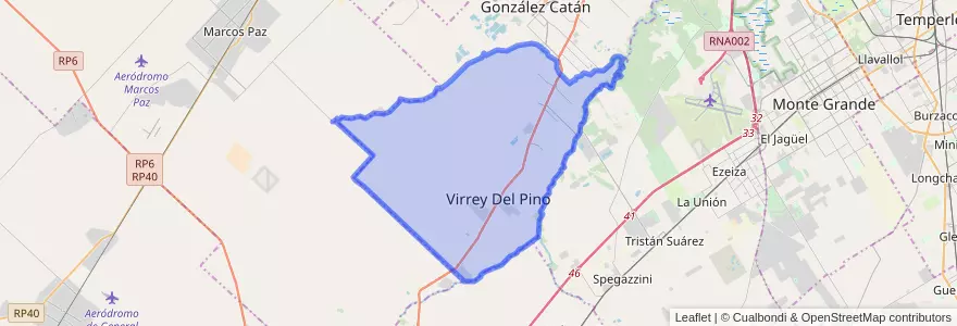 Mapa de ubicacion de Virrey Del Pino.
