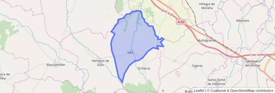 Mapa de ubicacion de Vita.