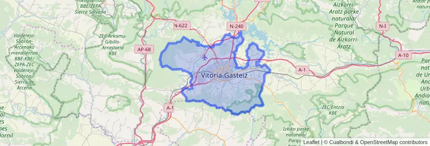 Mapa de ubicacion de Vitoria-Gasteiz.