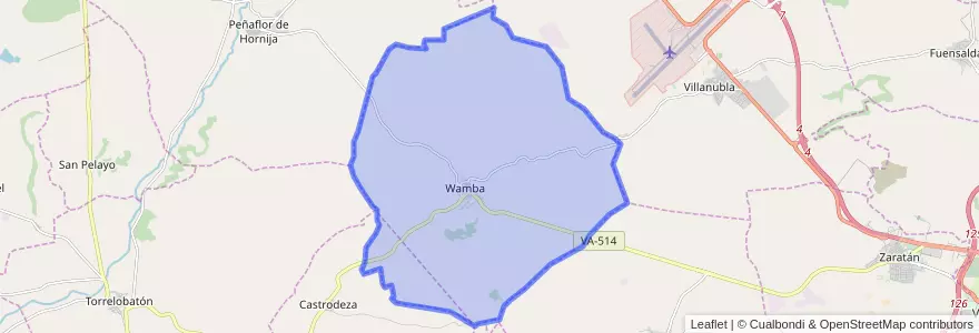 Mapa de ubicacion de Wamba.