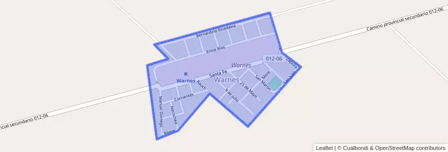 Mapa de ubicacion de Warnes.