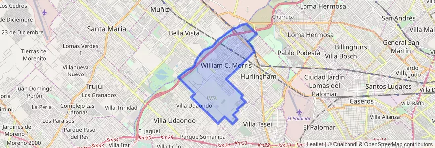 Mapa de ubicacion de William C. Morris.