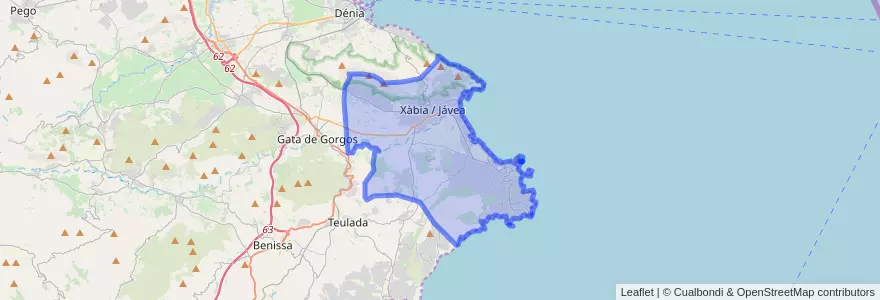 Mapa de ubicacion de Xàbia / Jávea.
