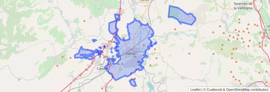 Mapa de ubicacion de Xàtiva.