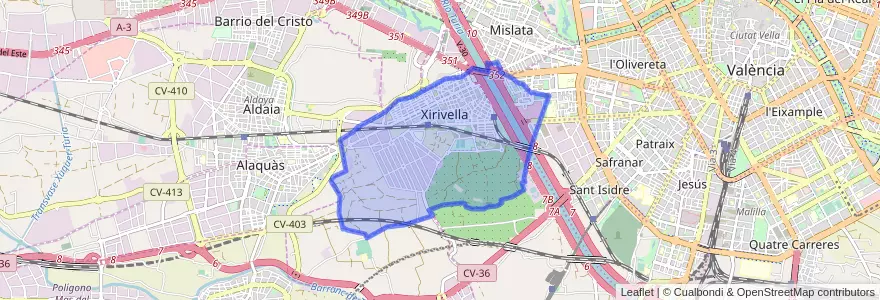 Mapa de ubicacion de Xirivella.
