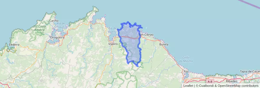 Mapa de ubicacion de Xove.