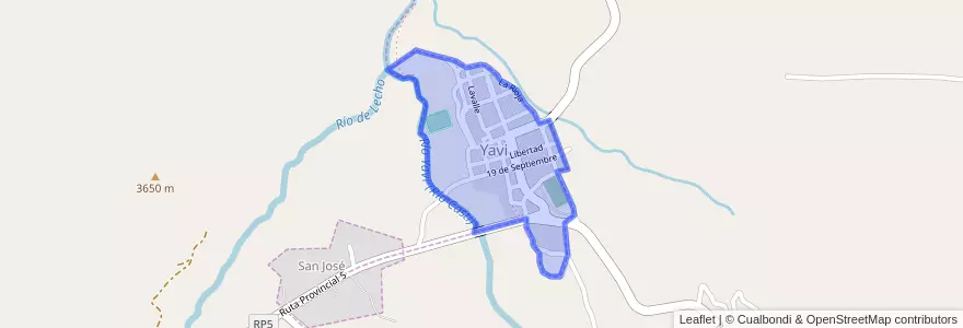Mapa de ubicacion de Yavi.
