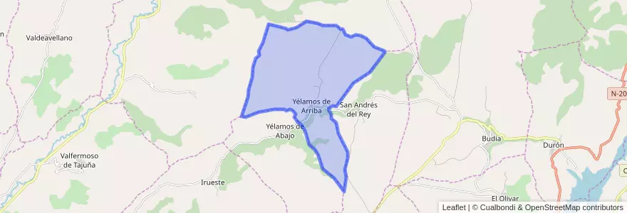 Mapa de ubicacion de Yélamos de Arriba.