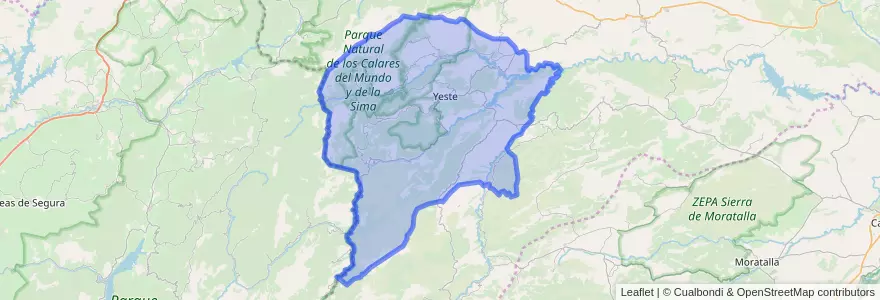 Mapa de ubicacion de Yeste.