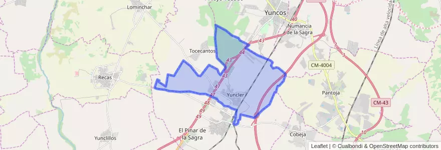 Mapa de ubicacion de Yuncler.