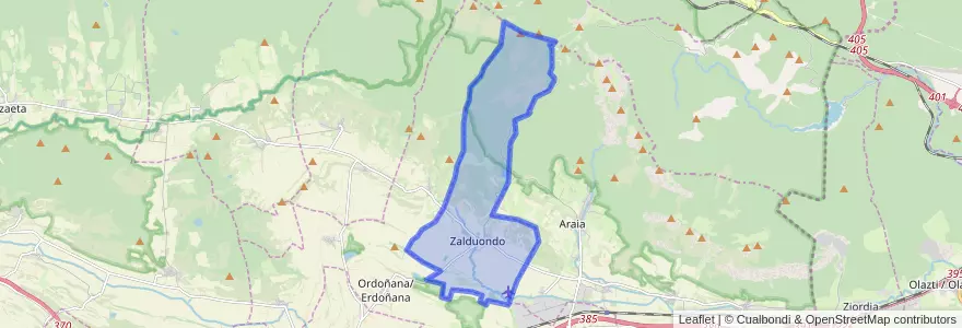 Mapa de ubicacion de Zalduondo.