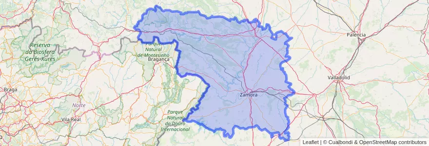 Mapa de ubicacion de Zamora.