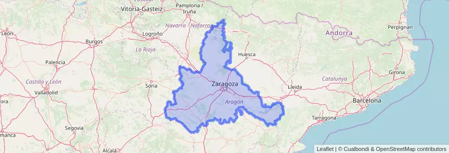 Mapa de ubicacion de Zaragoza.