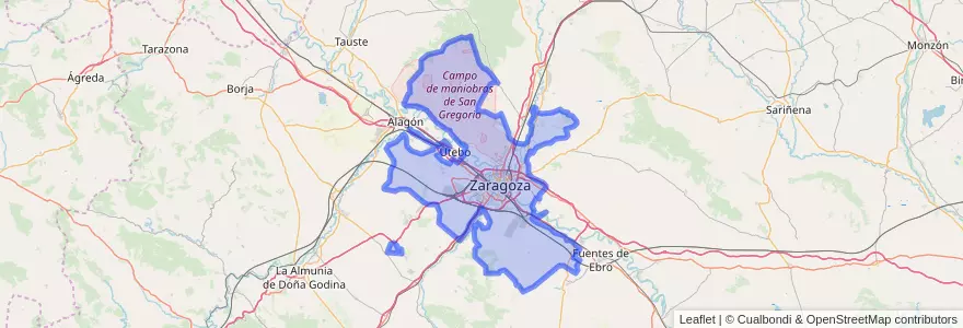 Mapa de ubicacion de 萨拉戈萨.