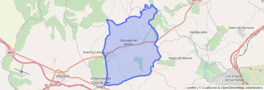 Mapa de ubicacion de Zarzuela del Monte.