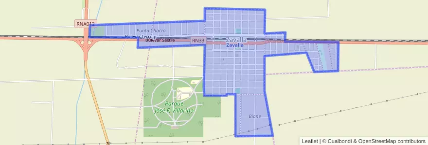 Mapa de ubicacion de Zavalla.