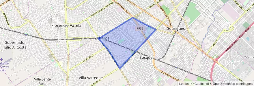 Mapa de ubicacion de Zeballos.