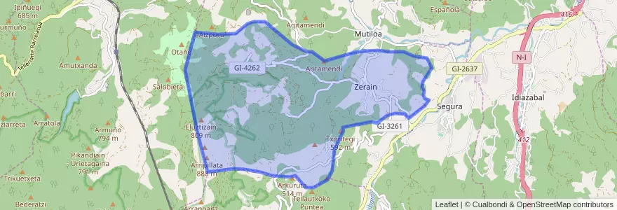 Mapa de ubicacion de Zerain.