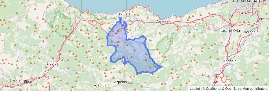 Mapa de ubicacion de Zestoa.