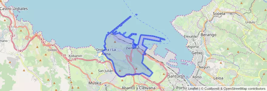 Mapa de ubicacion de Zierbena.