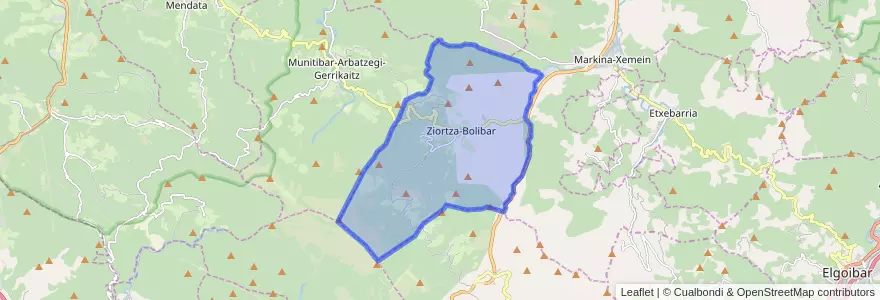 Mapa de ubicacion de Ziortza-Bolibar.