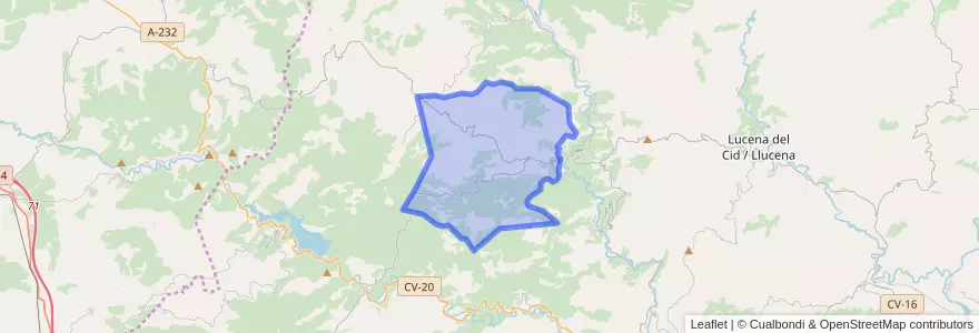 Mapa de ubicacion de Zucaina.
