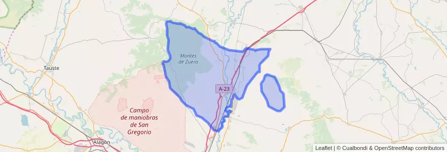Mapa de ubicacion de Zuera.
