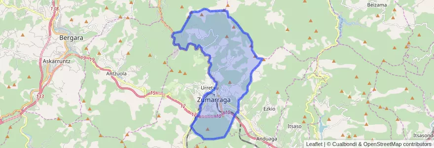 Mapa de ubicacion de Zumarraga.