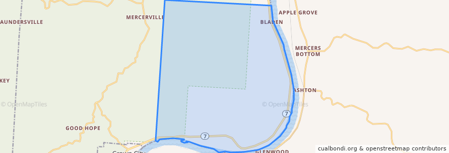 Mapa de ubicacion de Ohio Township.