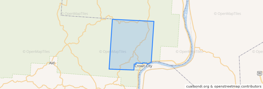Mapa de ubicacion de Guyan Township.