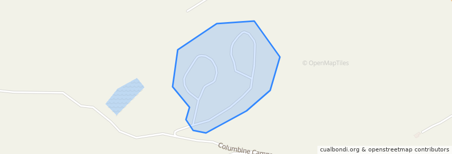 Mapa de ubicacion de Columbine Campground.