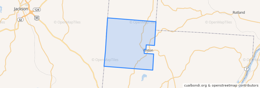 Mapa de ubicacion de Huntington Township.