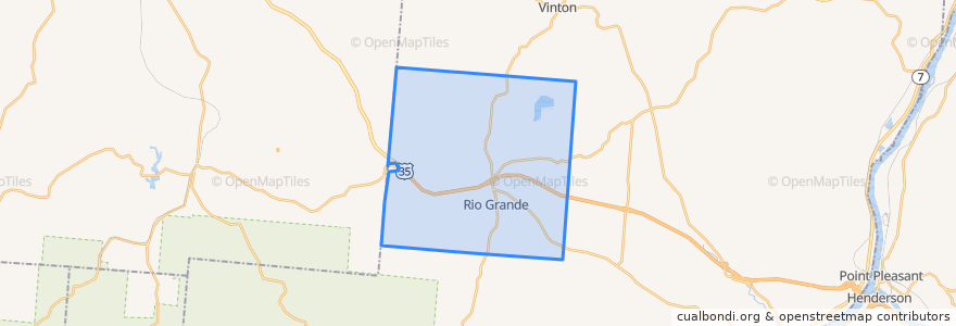 Mapa de ubicacion de Raccoon Township.