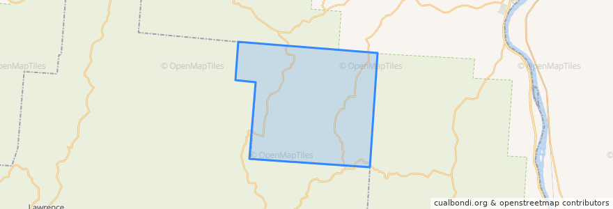 Mapa de ubicacion de Walnut Township.