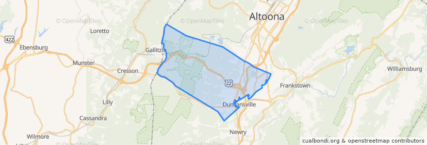 Mapa de ubicacion de Allegheny Township.