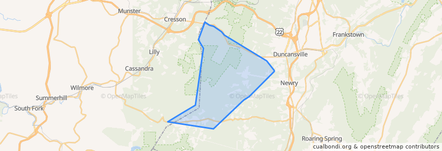 Mapa de ubicacion de Juniata Township.