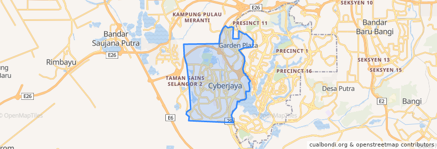 Mapa de ubicacion de Cyberjaya.