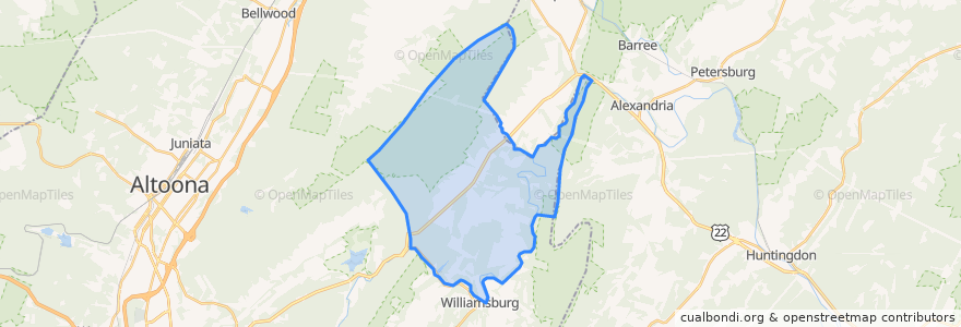 Mapa de ubicacion de Catharine Township.