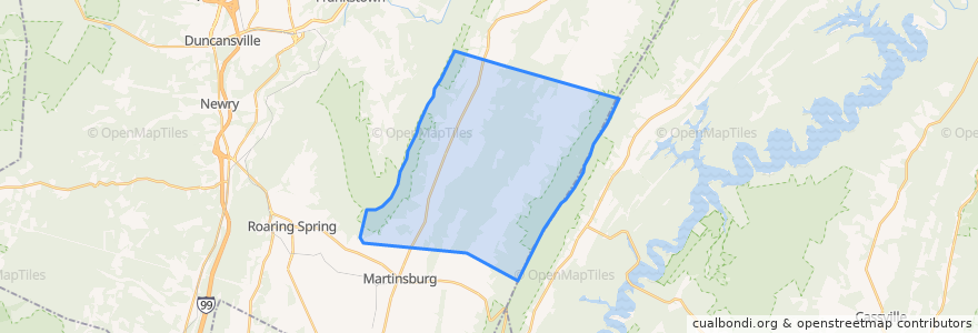 Mapa de ubicacion de Huston Township.