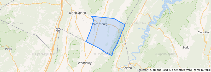 Mapa de ubicacion de North Woodbury Township.