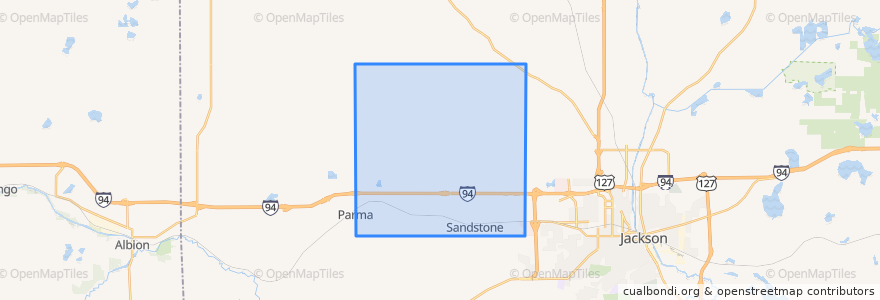 Mapa de ubicacion de Sandstone Charter Township.