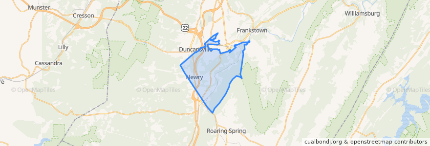 Mapa de ubicacion de Blair Township.