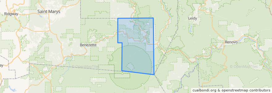 Mapa de ubicacion de Gibson Township.