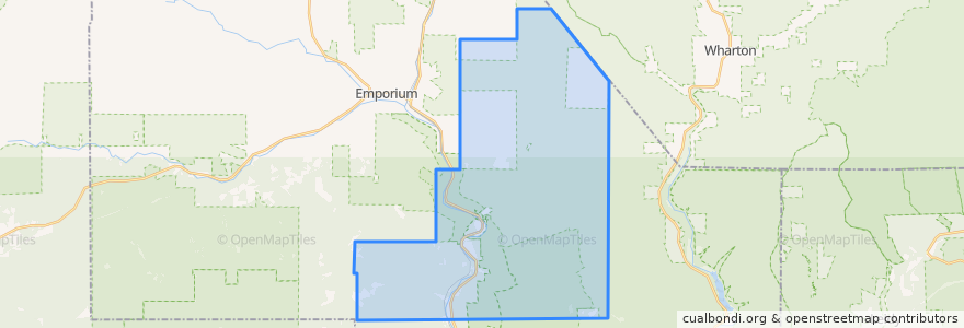 Mapa de ubicacion de Lumber Township.