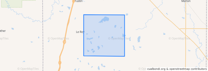 Mapa de ubicacion de Rose Lake Township.