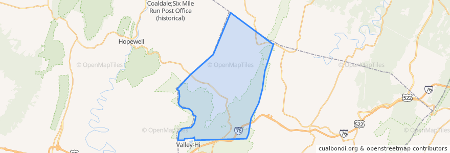 Mapa de ubicacion de Wells Township.