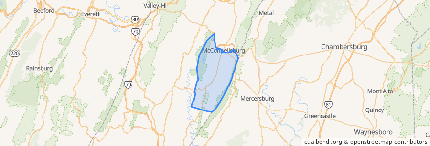 Mapa de ubicacion de Ayr Township.
