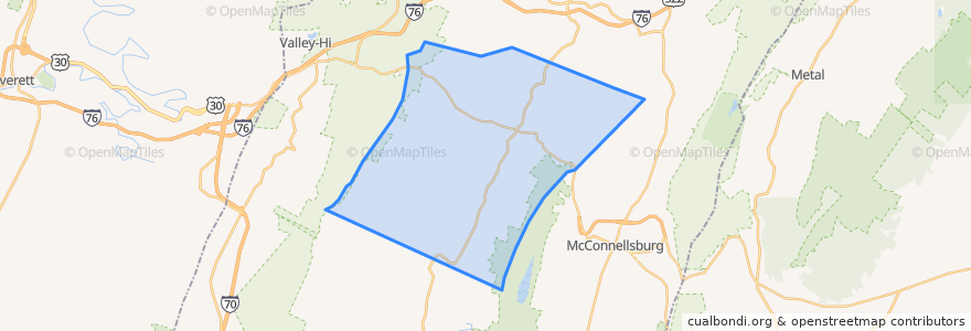 Mapa de ubicacion de Licking Creek Township.