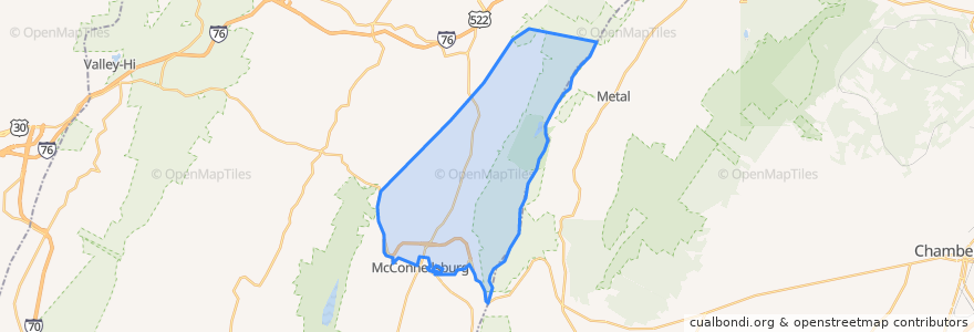 Mapa de ubicacion de Todd Township.